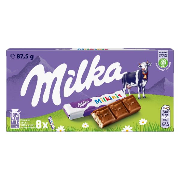 Milka Milkinis - Alpenmilch-Schokolade mit feiner Milchcrème-Füllung für Kinder - Ideal zum Teilen bei der Party - 20 x 