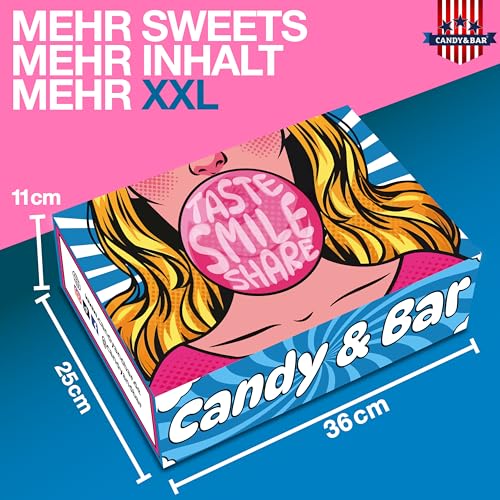 Mega XXL Schokobox Candy & Bar® - Über 60 Schokoladen & Schokoriegel | Schoko-Geschenkbox zum Teilen & Genießen | Perfek