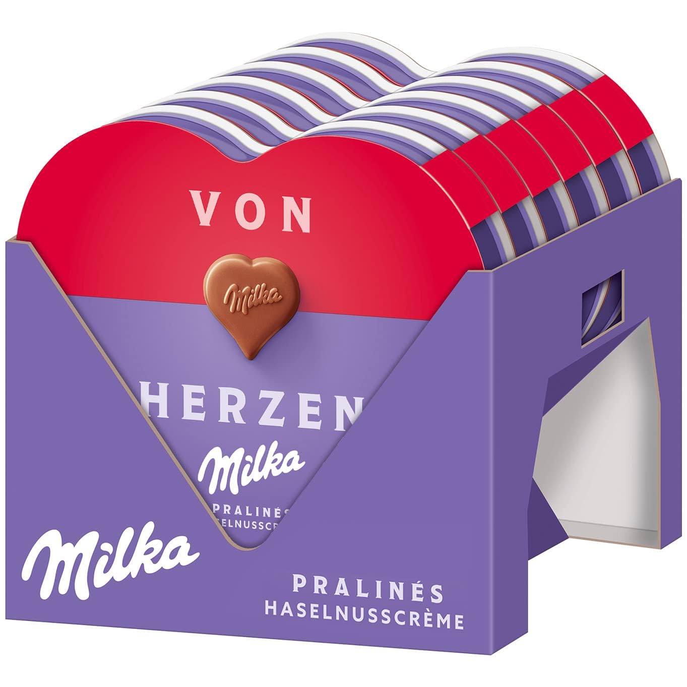 Milka I Love Milka Schokolade – Alpenmilch mit Haselnuss-Nougat – 12 x 44g – Lecker für Kinder und Erwachsene bei Nachti